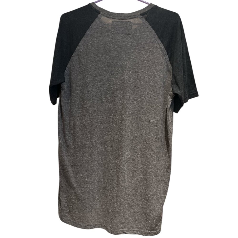 BACARDI RUM PUERTO RICO Tee Shirt Size Large Raglan Style Grey Distressed Look - Picture 7 of 11